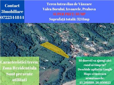 Izvoarele, Valea Borului- Teren Intravilan de Vanzare- Comision 0%